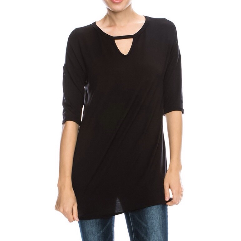 Solid Black Color Top